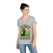 Biden that stole America close up V-neck Women's tee