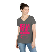 Team still not watching Football ladies' V-Neck T-Shirt