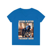 Missing in action resident Biden V-neck Women's tee