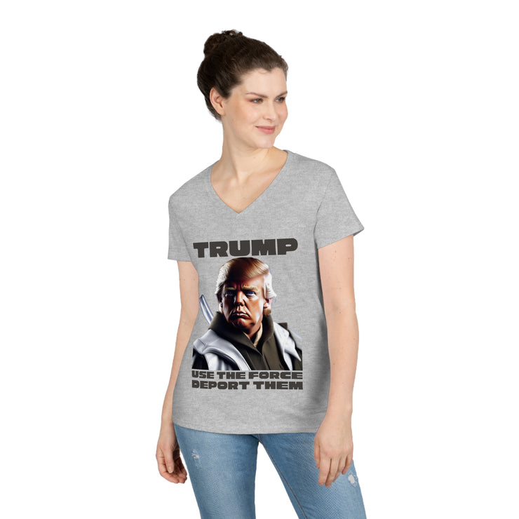 Trump use the force deport them V-Neck T-Shirt