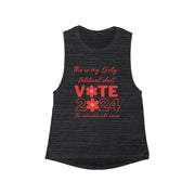 This is my girly political shirt vote 2024 for someone who cares  Flowy Scoop Muscle Tank