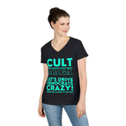 Cult MAGA let's drive them crazy anyways they're going to talk shit red and Aqua V-Neck T-Shirt