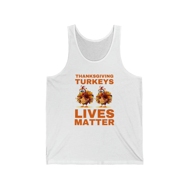 Thanksgiving Turkeys Lives Matter Jersey Tank