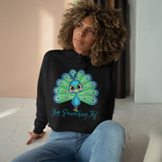 Stop Peacocking Me! aqua crop Hoodie