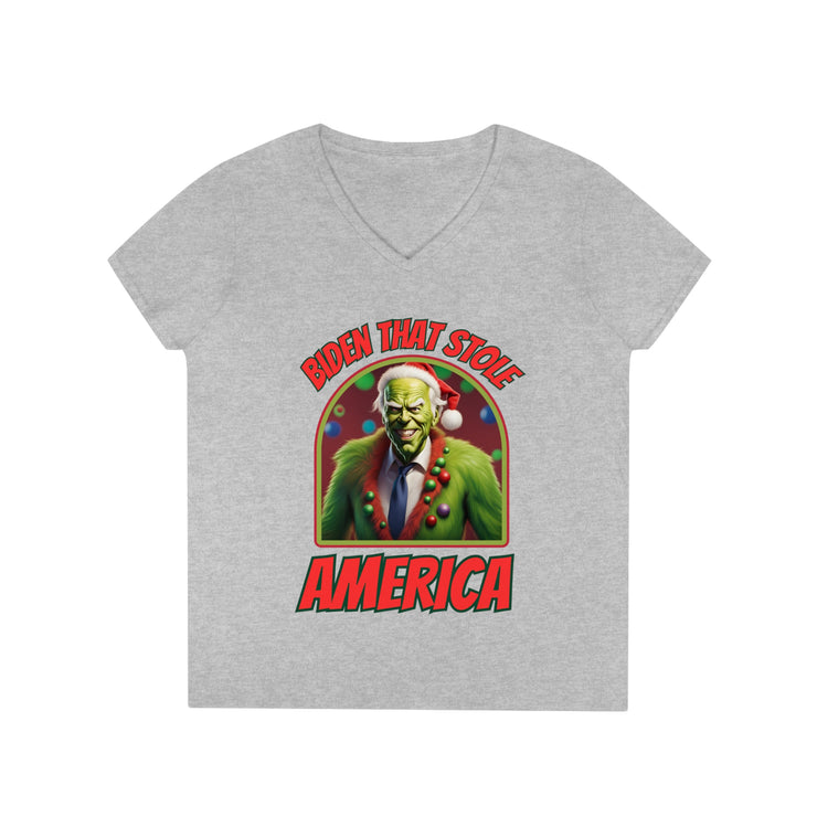 Biden that stole America V-neck Women&