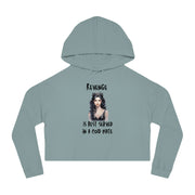 Revenge is best served in a cold plate women’s Cropped Hooded Sweatshirt