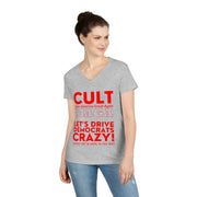 Cult MAGA let's drive them crazy anyways they're going to talk shit red and Aqua V-Neck T-Shirt