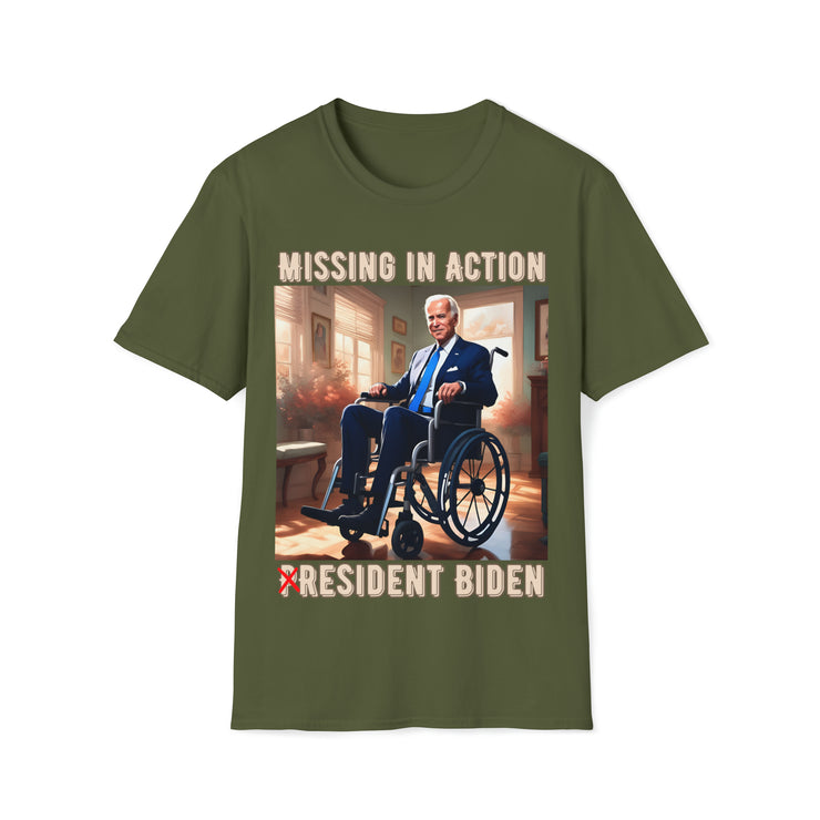 Missing in action resident Biden Soft style T-Shirt unisex