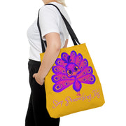 Stop Peacocking Me purple yellow Tote Bag