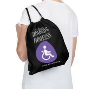 Disabled & Homeless donate and share Outdoor Drawstring Bag black