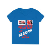 Michael Jackson and Elvis are voting for Brandon V-neck Women's tee