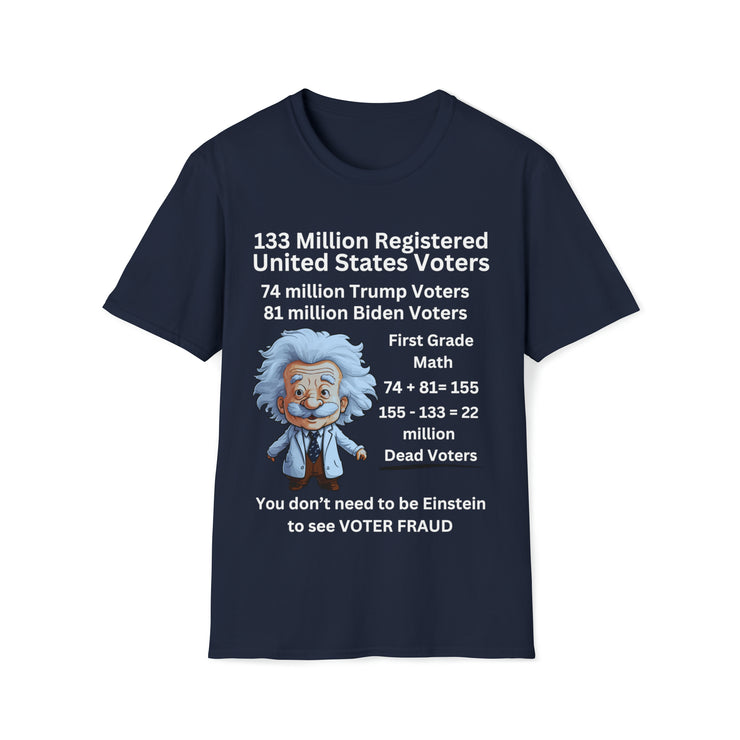 First Grade Math 133 million voters Unisex Softstyle T-Shirt