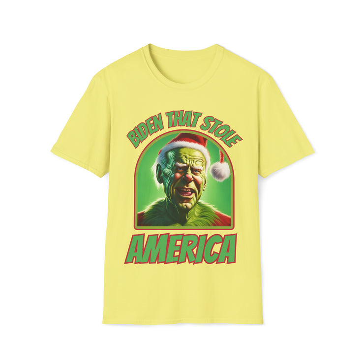 Biden that stole America close up Soft style T-Shirt unisex