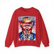 Happy MAGA 2024 flag blue Heavy Blend™ Crewneck Sweatshirt Unisex