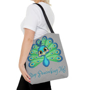 Stop Peacocking Me green silver Tote Bag