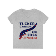 Tucker Carlson for Vice President 2024  ladies' V-Neck T-Shirt