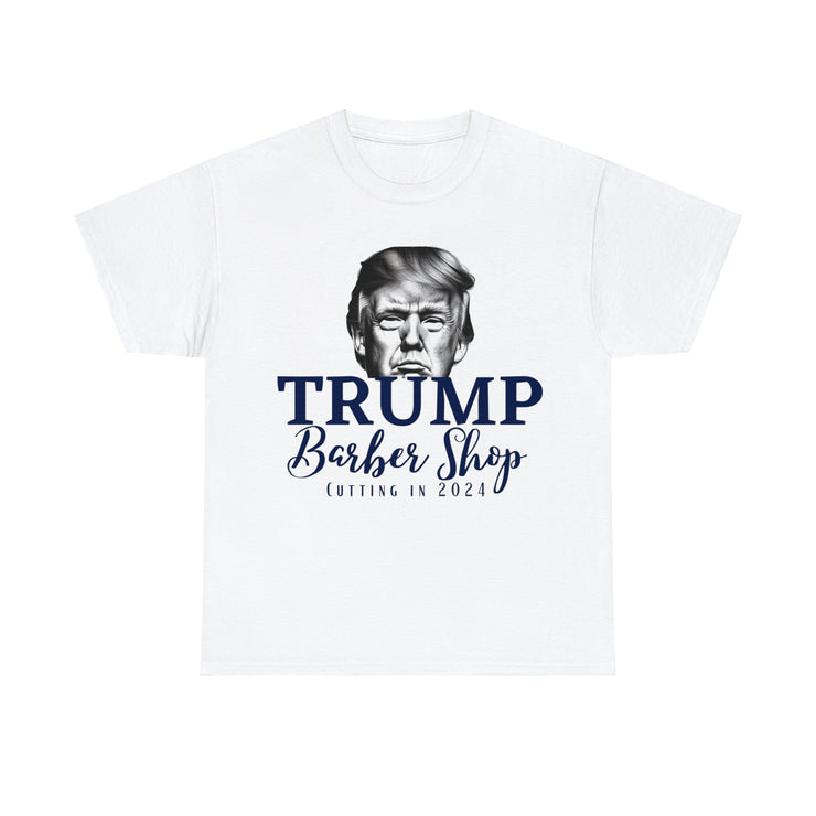 Trump Barber Shop Cutting in 2024 Unisex Heavy Cotton Tee