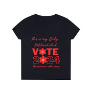 This is my girly political shirt vote 2024 for someone who cares Ladies' V-Neck T-Shirt