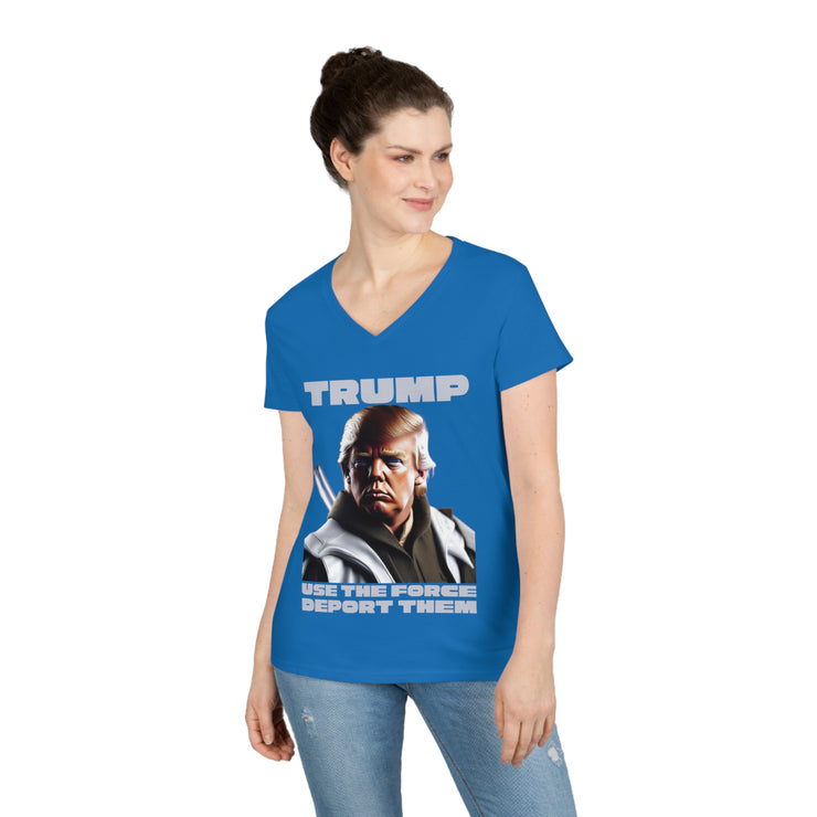 Trump use the force deport them V-Neck T-Shirt