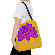 Stop Peacocking Me purple yellow Tote Bag