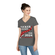 Tucker Carlson for Vice President 2024  ladies' V-Neck T-Shirt