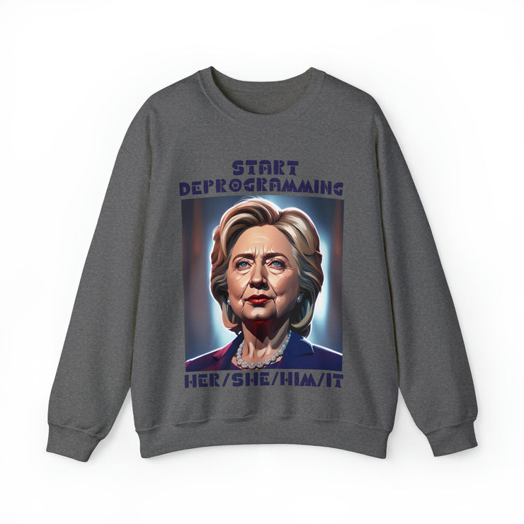 Start Deprogramming her she him it Heavy Blend™ Crewneck Sweatshirt Unisex