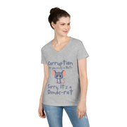 Corruption Do you smell a rat? Sorry, it's a Democ-Rat V-neck Women's tee