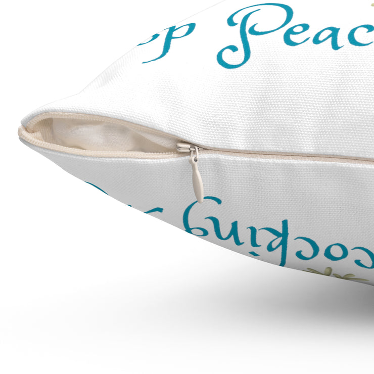 Stop Peacocking Me! White Spun Polyester Square Pillow