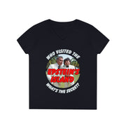 Who visited the Epstein's Island What's the secret V-neck Women's tee