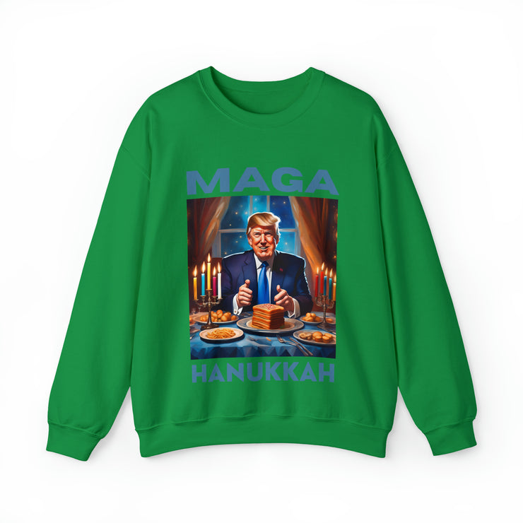 MAGA Hanukkah soft blue Heavy Blend™ Crewneck Sweatshirt Unisex