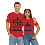 Russia is it worth it, stop the war unisex Heavy Cotton Tee