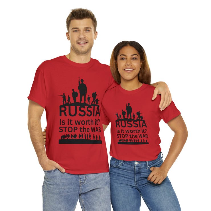 Russia is it worth it, stop the war unisex Heavy Cotton Tee