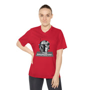 The Magadonian fighting the deranged lunatics Women's Performance V-Neck T-Shirt