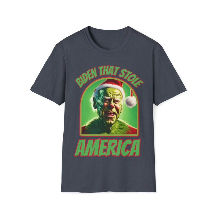 Biden that stole America close up Soft style T-Shirt unisex