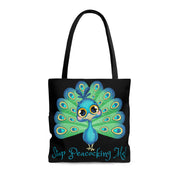 Stop Peacocking Me green black Tote Bag