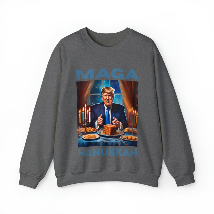 MAGA Hanukkah soft blue Heavy Blend™ Crewneck Sweatshirt Unisex