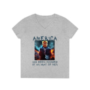 America has been invaded by an Army of Men blue V-Neck T-Shirt