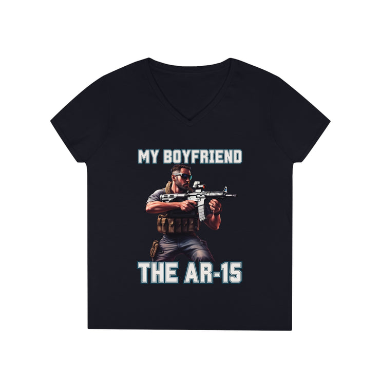 My boyfriend AR15 V-Neck T-Shirt