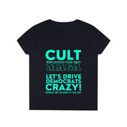 Cult MAGA let's drive them crazy anyways they're going to talk shit red and Aqua V-Neck T-Shirt