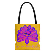 Stop Peacocking Me purple yellow Tote Bag