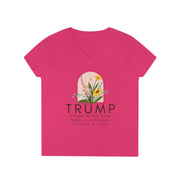 Trump Flower MAGA Shop Ladies' V-Neck T-Shirt