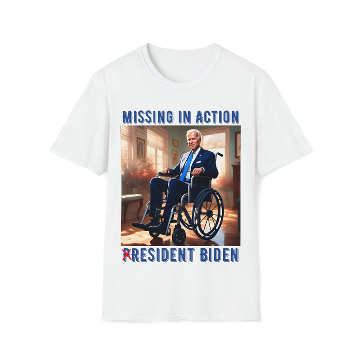 Missing in action resident Biden Soft style T-Shirt unisex