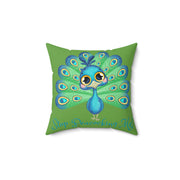 Stop Peacocking Me! Double green - Spun Polyester Square Pillow