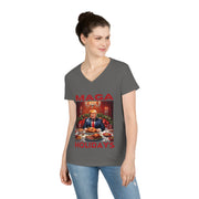 MAGA Holiday Deep Red V-neck Women's tee