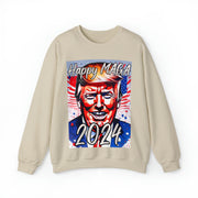 Happy MAGA 2024 flag blue Heavy Blend™ Crewneck Sweatshirt Unisex