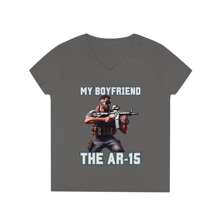 My boyfriend AR15 V-Neck T-Shirt