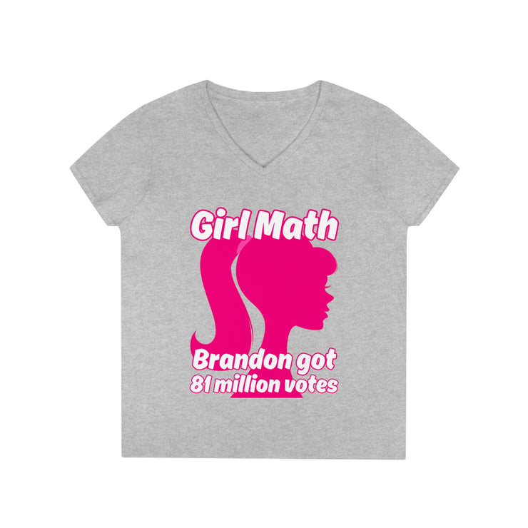 Girl Math Brandon got 81 million votes V-neck Women&