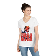 MAGA lives matter V-neck Women's tee