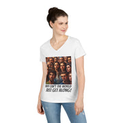 Why can't the world just get along Israeli V-Neck T-Shirt