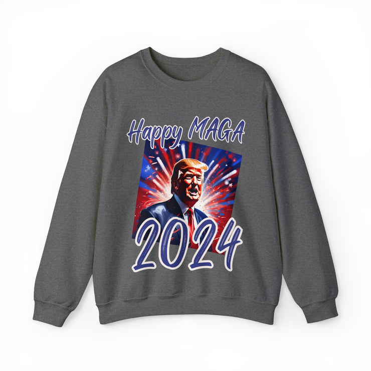 Happy MAGA 2024 Blue Heavy Blend™ Crewneck Sweatshirt Unisex